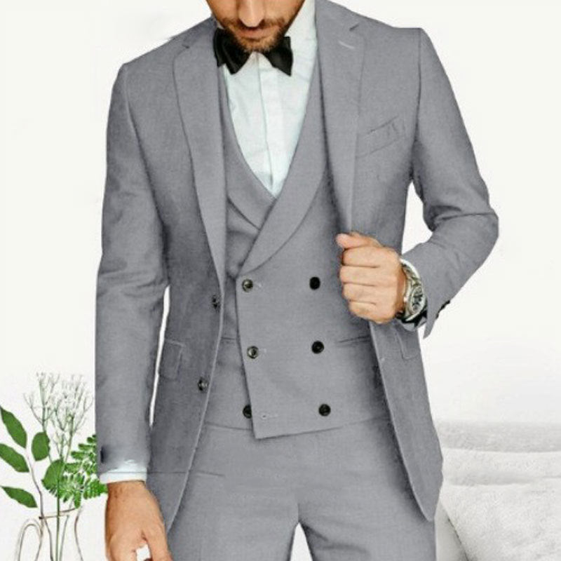 Męczny 3-częściowy garnitur slim fit z marynarką, kamizelką i spodniami