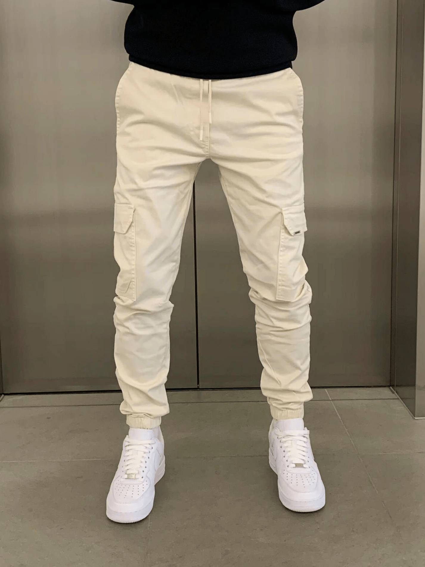 Męskie Slim Cargo Joggers z Regulowanym Pasem i Wieloma Kieszeniami