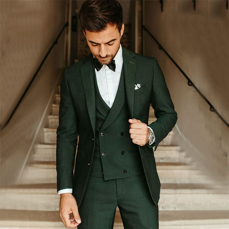 Męczny 3-częściowy garnitur slim fit z marynarką, kamizelką i spodniami