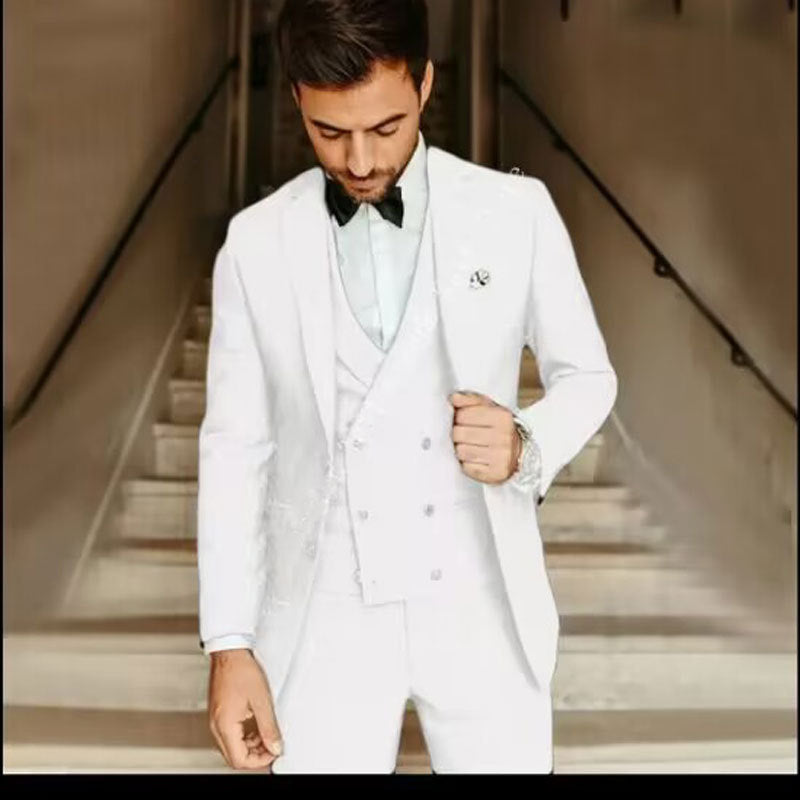 Męczny 3-częściowy garnitur slim fit z marynarką, kamizelką i spodniami