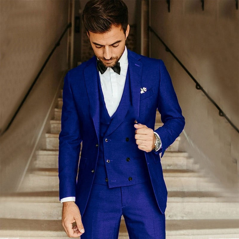 Męczny 3-częściowy garnitur slim fit z marynarką, kamizelką i spodniami