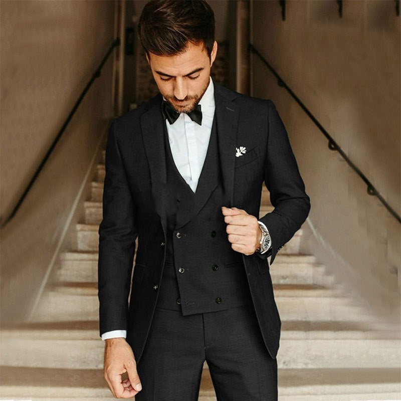 Męczny 3-częściowy garnitur slim fit z marynarką, kamizelką i spodniami