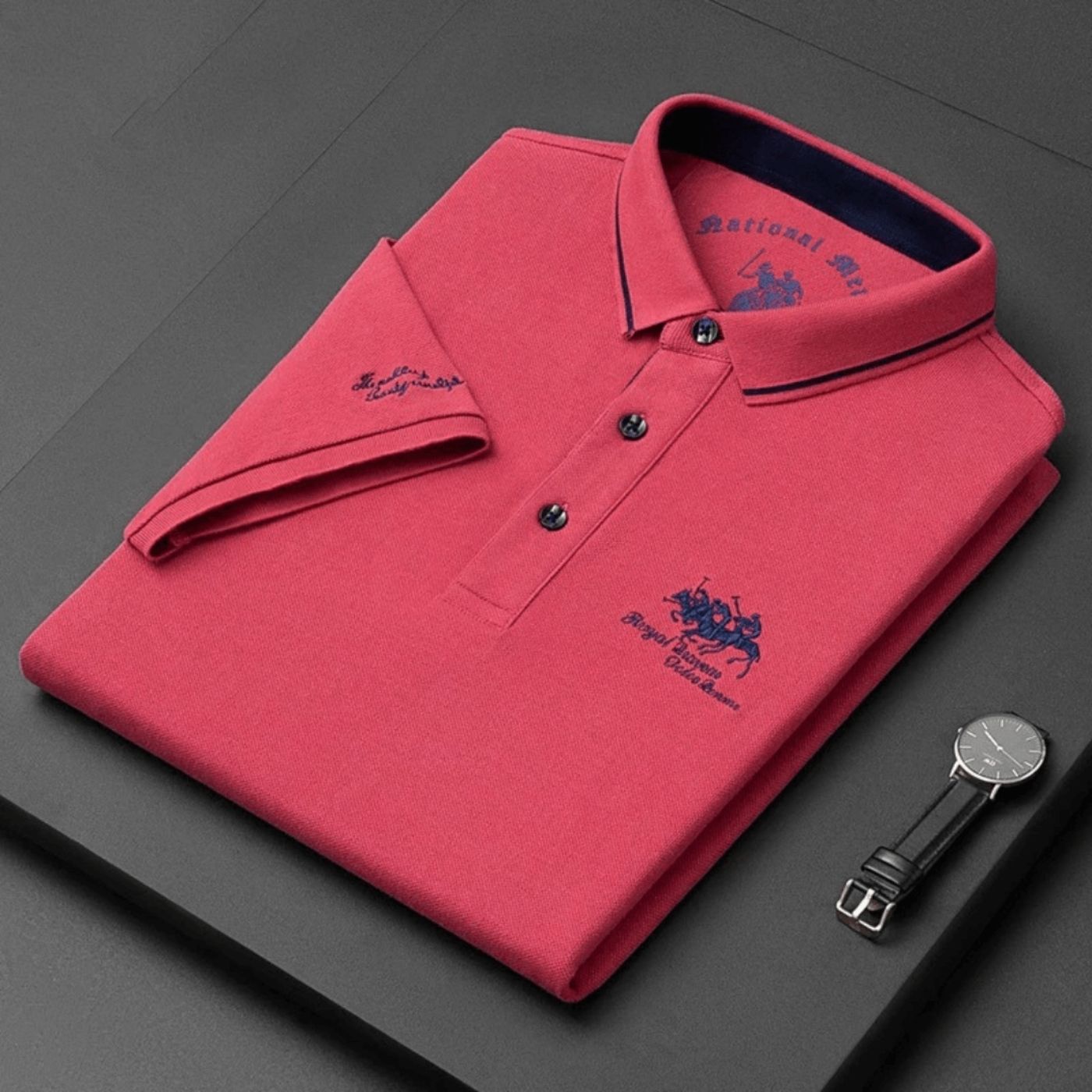 Meska klasyczna polo z haftowanym logo