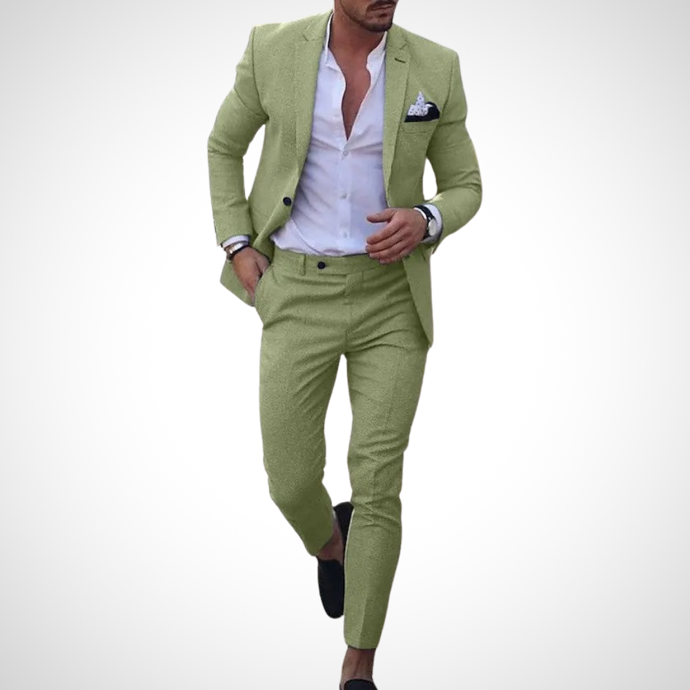 Dwuczęściowy garnitur damski slim fit z wykończeniem odpornym na zagniecenia