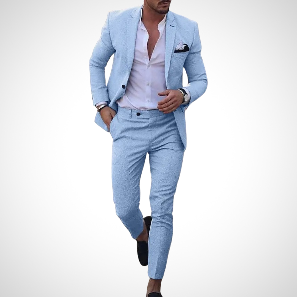 Dwuczęściowy garnitur damski slim fit z wykończeniem odpornym na zagniecenia