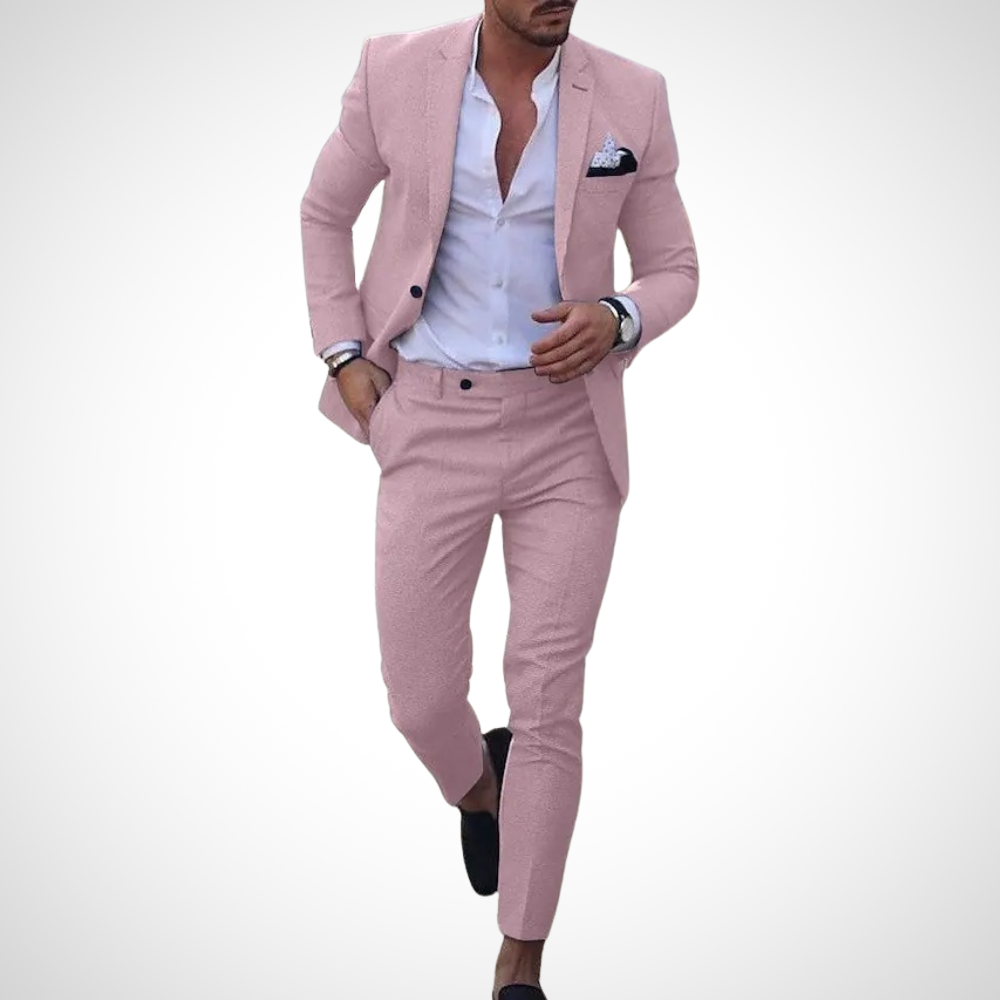 Dwuczęściowy garnitur damski slim fit z wykończeniem odpornym na zagniecenia